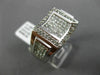 ESTATE 1.75CT ROUND & PRINCESS DIAMOND 14KT WHITE GOLD 3D HANDCRAFTED MENS RING