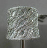 ESTATE EXTRA LARGE 2.18CT DIAMOND 14K WHITE GOLD 3D MULTI ROW OPEN FILIGREE RING