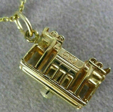 ANTIQUE 14KT YELLOW GOLD 3D CLASSIC SAN FRANCISCO TROLLEY CAR PENDANT #26312