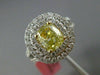 ESTATE LARGE GIA 2.16CT DIAMOND 18KT TWO TONE GOLD DOUBLE HALO ENGAGEMENT RING