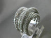 ESTATE MASSIVE 2.39CT DIAMOND 18K WHITE GOLD 3D MULTI ROW INTERTWINING LOVE RING