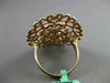 ESTATE LARGE .20CT DIAMOND 18KT ROSE GOLD 3D OPEN FLOWER FILIGREE ETOILE RING