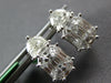 1.2CT DIAMOND 18K WHITE GOLD BAGUETTE ASSCHER & MOON STONE CLUSTER STUD EARRINGS