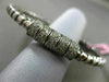 ESTATE 1.20CT DIAMOND 14K WHITE GOLD 3D MULTI ROW SWIRL FLEXIBLE BANGLE BRACELET