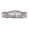 ESTATE .83CT DIAMOND 18KT WHITE GOLD 3D CHANNEL SEMI ETERNITY ANNIVERSARY RING