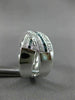 ESTATE LARGE .60CT WHITE & BLUE DIAMOND 14K WHITE GOLD CRISS CROSS LOVE FUN RING