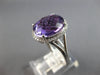 LARGE 4.79CT DIAMOND & AAA AMETHYST 14KT WHITE GOLD OVAL & ROUND HALO LOVE RING