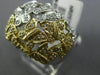 ESTATE LARGE .72CT DIAMOND 14KT WHITE & YELLOW GOLD FILIGREE BUTTERFLY FUN RING