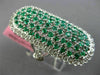 EXTRA LARGE 2.17CT DIAMOND & COLOMBIAN EMERALD 18K WHITE GOLD FILIGREE OVAL RING