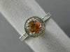 LARGE 1.40CT DIAMOND & YELLOW SAPPHIRE 14KT WHITE GOLD FILIGREE ENGAGEMENT RING