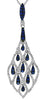 .97CT DIAMOND & AAA SAPPHIRE 14KT WHITE & BLACK GOLD MULTI TEAR DROP FUN PENDANT