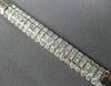 ESTATE WIDE 3.15CT ROUND & PRINCESS DIAMOND 14K WHITE GOLD 3 ROW TENNIS BRACELET