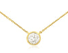ESTATE .50CT DIAMOND 14K YELLOW GOLD ROUND CLASSIC SOLITAIRE BEZEL LOVE NECKLACE