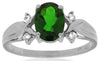 1.39CT DIAMOND & AAA GREEN GARNET 14KT WHITE GOLD 3D OVAL & ROUND INFINITY RING