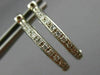 ESTATE .50CT DIAMOND 14K WHITE GOLD PAVE DOUBLE SIDED HOOP HUGGIE EARRINGS 17967