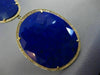 ESTATE MASSIVE 66.70CT ROUND DIAMOND & LAPIS 14K YELLOW GOLD 3D HANGING EARRINGS