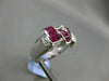 ESTATE WIDE 4.02CT DIAMOND & EXTRA FACET RUBY 18KT WHITE GOLD DOUBLE SIDED RING