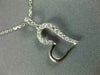 ESTATE .20CT DIAMOND 18KT WHITE GOLD 3D SIDEWAYS HEART FLOATING LOVE PENDANT
