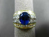ESTATE 4.51CT DIAMOND & AAA SAPPHIRE 18K WHITE & YELLOW GOLD COCKTAIL RING #2061