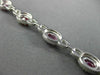 ANTIQUE WIDE 10.25CT DIAMOND & AAA OVAL RUBY 18KT WHITE GOLD 3D BRACELET