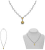2.23CT WHITE & FANCY YELLOW DIAMOND 18KT 2 TONE GOLD 3D CUSHION & ROUND NECKLACE