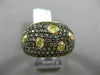 ESTATE 1.88CT YELLOW & CHOCOLATE FANCY DIAMOND 18KT TWO TONE GOLD MULTI ROW RING