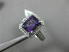 ESTATE 2.9CT DIAMOND & AAA AMETHYST 14K WHITE GOLD FILIGREE HALO ENGAGEMENT RING