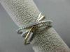 ESTATE WIDE .41CT DIAMOND 14KT WHITE & ROSE GOLD MULTI ROW CRISS CROSS LOVE RING