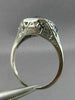 ANTIQUE .53CT DIAMOND & AAA SAPPHIRE 18K WHITE GOLD SQUARE ENGAGEMENT RING 26026