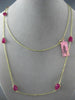 ESTATE LONG 21.37CT AAA RUBIES 14KT YELLOW GOLD 3D TEAR DROP PEAR SHAPE NECKLACE