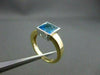 ESTATE WIDE 2.0CT AAA EXTRA FACET BLUE TOPAZ 14K TWO TONE GOLD SQUARE RING #1018