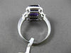 ESTATE WIDE 3.16CTW DIAMOND & AAA EXTRA FACET AMETHYST 14KT WHITE GOLD HALO RING