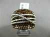 ESTATE WIDE 1.97CT DIAMOND & AAA ORANGE SAPPHIRE 18KT GOLD CRISS CROSS FUN RING