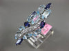 ESTATE EXTRA LARGE 6.66CT DIAMOND & MULTI GEM 14KT WHITE GOLD 3D LEAF FUN RING