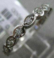 ESTATE .22CT ROUND & MARQUISE DIAMOND 14KT GOLD BEZEL SEMI ETERNITY WEDDING RING