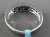ESTATE .86CT DIAMOND & SAPPHIRE 14KT WHITE GOLD 3 ROW WEDDING ANNIVERSARY RING