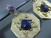 ESTATE LARGE 1.12CT DIAMOND & AMETHYST 18KT WHITE & YELLOW GOLD OCTAGAN EARRINGS