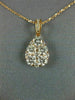 ESTATE LARGE .97CT DIAMOND 18KT ROSE GOLD 3D CLUSTER TEAR DROP FLOATING PENDANT