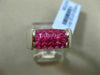 ESTATE WIDE 3.10CT AAA EXTRA FACET RUBY 18KT WHITE GOLD 3D RECTANGULAR MENS RING