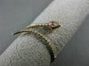 ESTATE WIDE .20CT DIAMOND & AAA RUBY 14KT ROSE GOLD 3D SWIRL SNAKE FUN RING