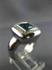 ESTATE LARGE 3.60CT DIAMOND & AAA BLUE TOPAZ 18K WHITE GOLD 3D HALO ITALIAN RING
