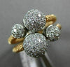ESTATE LARGE 1.22CT ROUND DIAMOND 18KT 2 TONE GOLD 3D PAVE MULTI DOME MESH RING