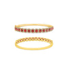 WIDE 5.70CT DIAMOND & AAA RUBY 14K YELLOW GOLD MULTI FLOWER CUFF BANGLE BRACELET