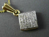 ESTATE .75CT DIAMOND 14KT YELLOW GOLD 3D INVISIBLE SQUARE PENDANT & CHAIN #17373