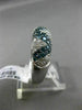 ESTATE 2.29CT WHITE & BLUE DIAMOND 14KT WHITE GOLD CRISS CROSS PAVE WEDDING RING
