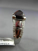 ESTATE 9.28CT DIAMOND & AAA GARNET 14K WHITE GOLD 3D PYRAMID COCKTAIL RING #2040
