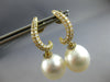 ESTATE LARGE .48CT DIAMOND & AAA SOUTH SEA PEARL 18KT YELLOW GOLD FUN HANGING EARRINGS