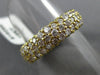 ANTIQUE WIDE 3.50CT DIAMOND 18KT YELLOW GOLD MULTI ROW ETERNITY PAVE RING #19289
