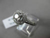 ESTATE 1.20CT DIAMOND 14KT WHITE GOLD 3D HALO TWO ROW ROUND ENGAGEMENT RING