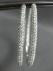ESTATE LARGE 5.21CT DIAMOND 14KT WHITE GOLD 3D DOUBLE SIDED HOOP EARRINGS
